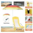 thumbnail image 2 of Nice C Ergonomic Design Beach Chair with Detachable tilt Umbrella - Set of 2, Yellow, 2 of 7