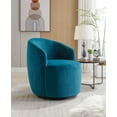 thumbnail image 3 of Velvet Swivel Barrel Chair, 360°Swivel Accent Chair with Ergonomic Back and Armrest,Sherpa Upholstered Round Single Sofa for Living Room Bedroom,Lounge,Hotel,,Club,Office,Teal, 3 of 9