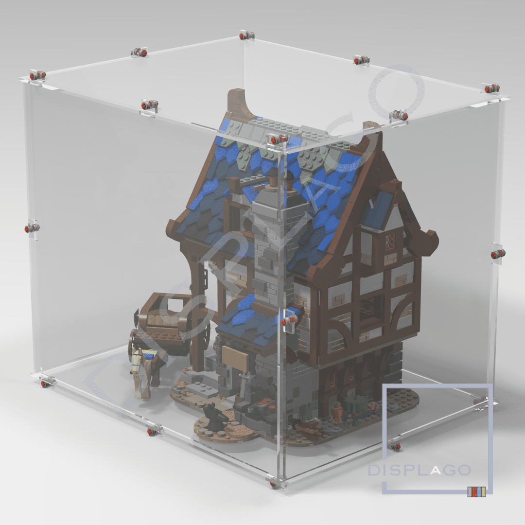 Display case for LEGO® #21325 Medieval Blacksmith. Display case for minifigures. Star Wars® display case. Compatible LEGO® display