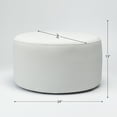 Modern Round Velvet Upholstered Ottoman with Soft Padded Seat, Multi