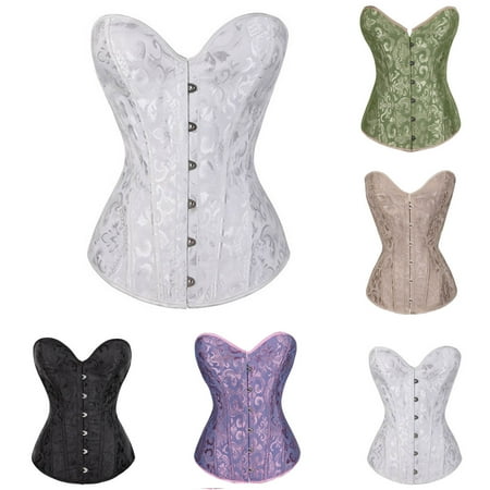 Dazajoo Party Corset Tops for Women Off Shoulder V Neck Vintage Overbust 2024 Holiday Festival Gothic Going Out Shapewear Prime Green XXXXL
