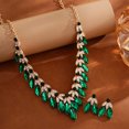 thumbnail image 4 of TAZAG luxury earrings necklace two-piece set full of diamonds fashion set chain bridal dress wedding banquet accessories, 4 of 5