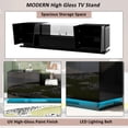 thumbnail image 4 of uhomepro TV Stand Cabinet for Living Room up to 75" Television, Entertainment Center with RGB LED Lights and Storage Shelves Furniture, High Gloss TV Console Table, Black, 4 of 13