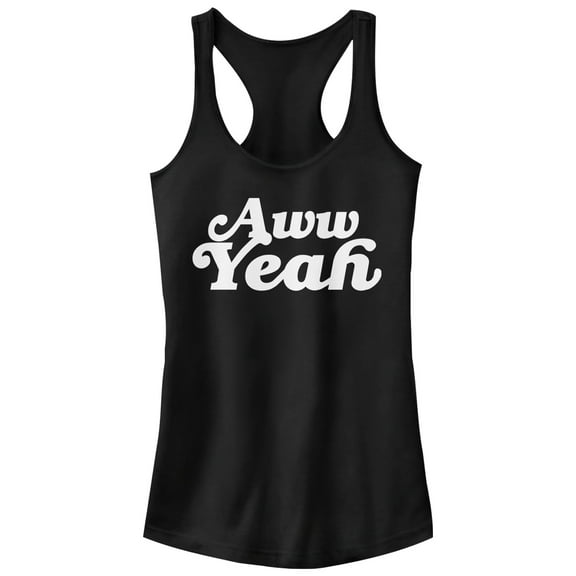 Junior's CHIN UP Aw Yeah Racerback Tank Top Black X Large