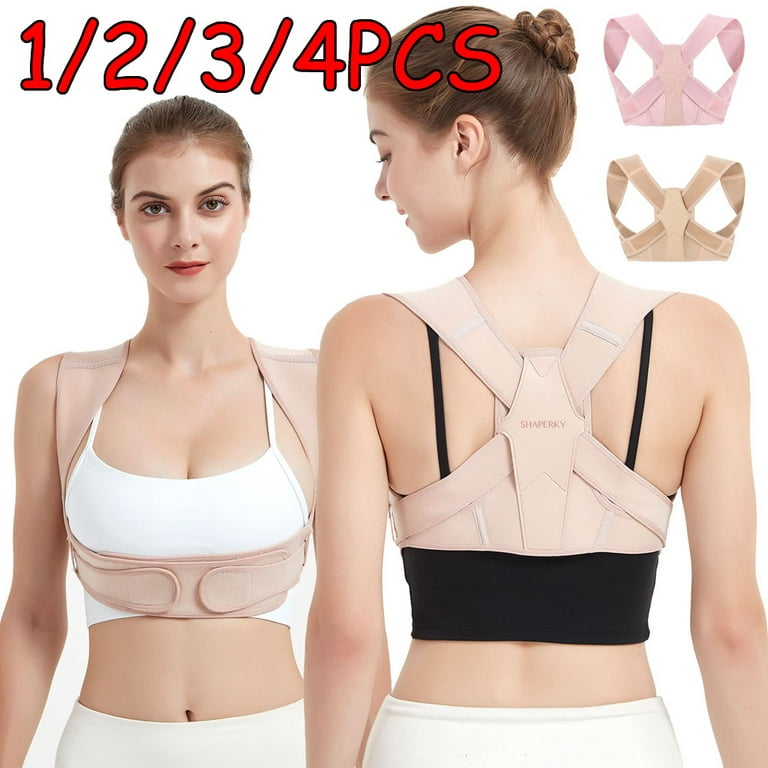 1 Pcs Mercase Posture Corrector for Men and Women, Back Brace for Posture,  Adjustable and Comfortable, Pain Relief for Back,Shoulders,Neck,Pink L-XL