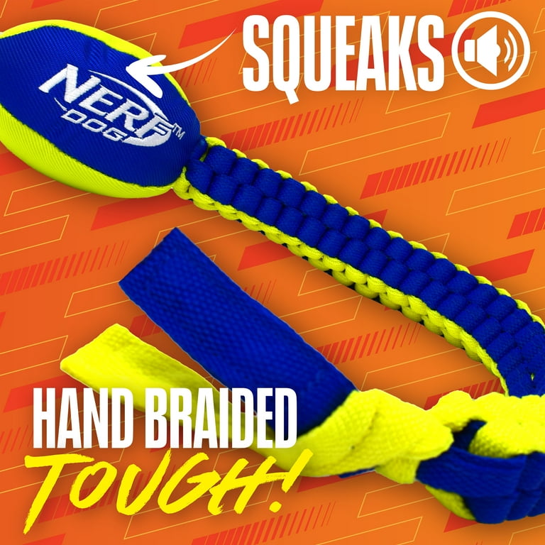 Nerf Dog Vortex Chain Tug Dog Toy with Durable Braided Nylon, 25
