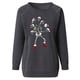 thumbnail image 5 of Pntutb Mujer Halloween Navidad Calavera Estampado Cuello Redondo Suelto Jersey Estampado Sudadera top Pntutb Pntutb-4739, 5 of 6