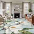 thumbnail image 3 of Botanical Flowers Area Rug 5x8 FT, Non Slip Bedroom Throw Carpet, Country Magnolia Leaves Branches Washable Soft Floor Carpet Non-Shedding Rug for Living Room Nursery Dorm Office, 3 of 9