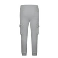 thumbnail image 6 of Mens Cargo Joggers Sports Pants Elastic Waist Long Pants Light Gray, 6 of 8