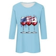 thumbnail image 4 of GERsome Womens 4th of July Tops Crewneck 3/4 Sleeve T Shirts American Flag Graphic Shirts Loose Fit USA Veteran Summer Tees S-2XL, 4 of 4
