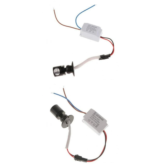2 Piezas Lámpara Luz de Noche pequeña 1W Mini Llevó Proyector Negro
