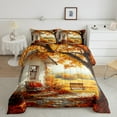 thumbnail image 2 of Erosebridal Autumn Theme Comforter Sets King Size, Country Farmhouse Comforters & Duvets, Reversible 3-Piece, 2 of 7