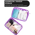 thumbnail image 4 of 3 Packs Clear Toiletry Bag, Portable Zipper PVC Cosmetic Pouch, Women Men Travel Essentials Waterproof Travel Toiletry Pouch, Airport Airline Carrying Standards (Purple XL), 4 of 6