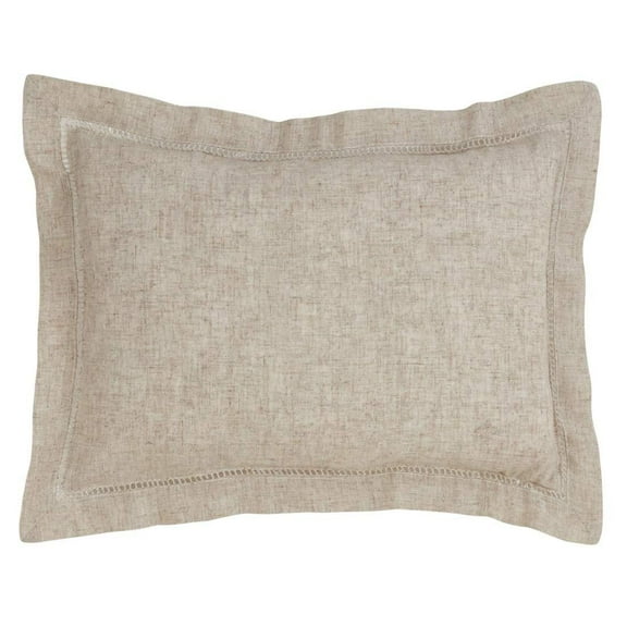 Fennco Styles Classic Hemstitched Linen Blend Solid Color Decorative Throw Pillow