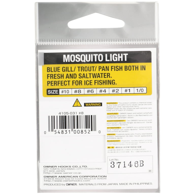 Owner 4105-031 Mosquito Circle 11 per Pack Size 8 Fishing Hook