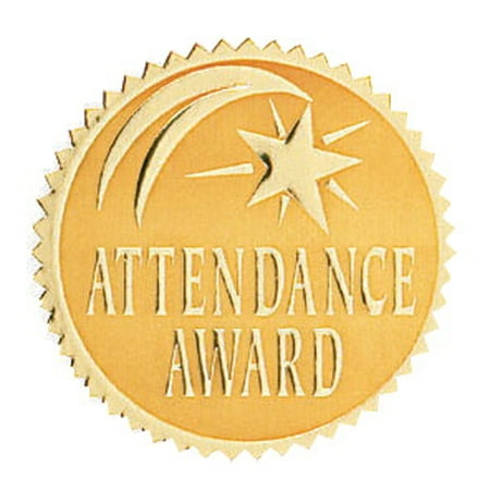 Attendance Award Seal - Hammond & Stephens Attendance Award Gold Foil Embossed Seal, 1-13/16 in, Pack of 54