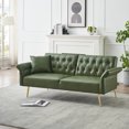 thumbnail image 2 of Mitinya Polyurethane Modern Leather Futon Sofa, Green, 2 of 7