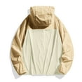 thumbnail image 6 of Fengqque Men's UPF 50+ Sun Protection Hoodie Jacket Zip Up Lightweight Long Sleeve Color Blocked UV Fishing Shirts Quick Dry Zip Pockets Yellow XL(XL), 6 of 6