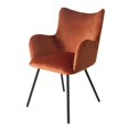 thumbnail image 1 of HomeRoots 472244 Chaise de Salle à Manger Moderne en Velours Courbé Orange Rouille & Noir, 1 of 1
