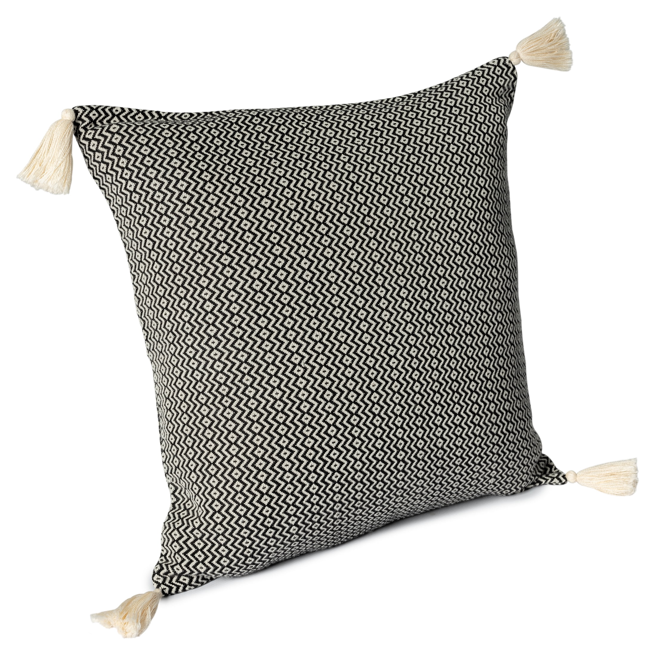 Ox Bay Sasha 18" x 18" Black Chevron Stripe Turkish Cotton Adult Decorative Throw Pillow