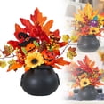 thumbnail image 2 of Halloween Desktop Ornaments Pumpkin Vase Table Centerpiece With And Berries For Home Living Room, 2 of 9