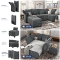 thumbnail image 2 of NYBOPAVIS Modular Sectional Sofa, 10 Seat Modular Sectional Sofa with Storage, 25.6" Deep Seat Velvet Sofa Couch for Living Room Gray, 2 of 9