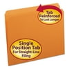 Smead, SMD12510, File Folders with Reinforced Tab, 100 / Box, Orange