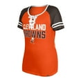 thumbnail image 2 of Women's New Era Orange Cleveland Browns Throwback Raglan Lace-Up T-Shirt, 2 of 3