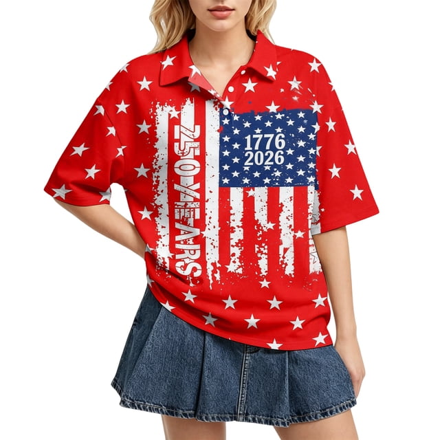 Sewkxo Polo à Manches Courtes pour Femmes, Col Oversize, T-Shirt à Enfiler Y2k, Décontracté, Ample, Mode Urbaine, Chandail de Rugby, Rouge m