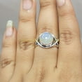 thumbnail image 3 of Natural Blue Fire Rainbow Moonstone Gemstone 925 Sterling Silver Handmade Wedding Engagement Ring Gift Jewelry for Women, 3 of 5
