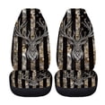 thumbnail image 5 of XYZCANDO Interior Accessories Car Accessories Auto Truck Vehicle, Easy to Install Stretchy Front Seats Cover 2 pcs Polyester Deer American Flag Pattern, 5 of 10