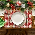 thumbnail image 4 of mubwai Red Diamond Plaid Nutcracker Snowflake Christmas Placemats Set of 6, 12x18 Inch Winter Table Mats for Home Party Kitchen Dining Decor, 4 of 6