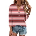 thumbnail image 2 of Inverlee Button Up Shirts Women Summer 3/4 Sleeve Tops Dressy Casual Plus Size Solid Color T Shirts Classic Holiday Tunic Blouse Clearance, 2 of 6
