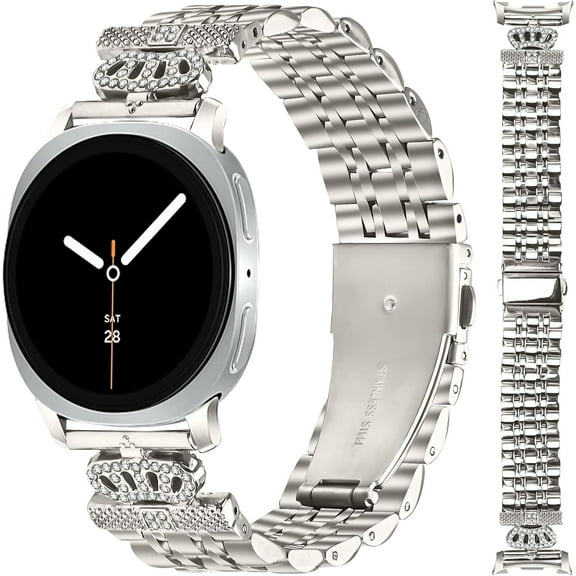 MYKOMI Metal Band for Samsung Galaxy Watch 8 40mm 44mm / 8 Classic 46mm Replacement Stainless Steel Strap/Wrist Band for Samsung Galaxy Watch 8 40mm 44mm/8 Classic 46 mm