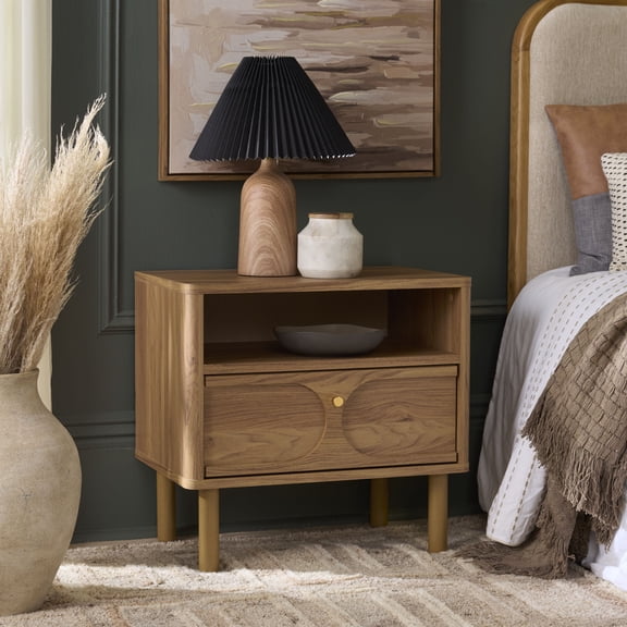 Safavieh Prinpop Modern Pb and Mdf Night Stands, Oak