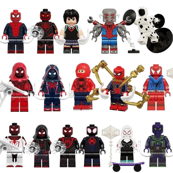 16 Pcs Superhero Action Figures Building Blocks Toys, 1.77 Inch Minifigures Collectible Superhero Movie Character Figures Building Kits for Boys Kids Fan Birthday Gift