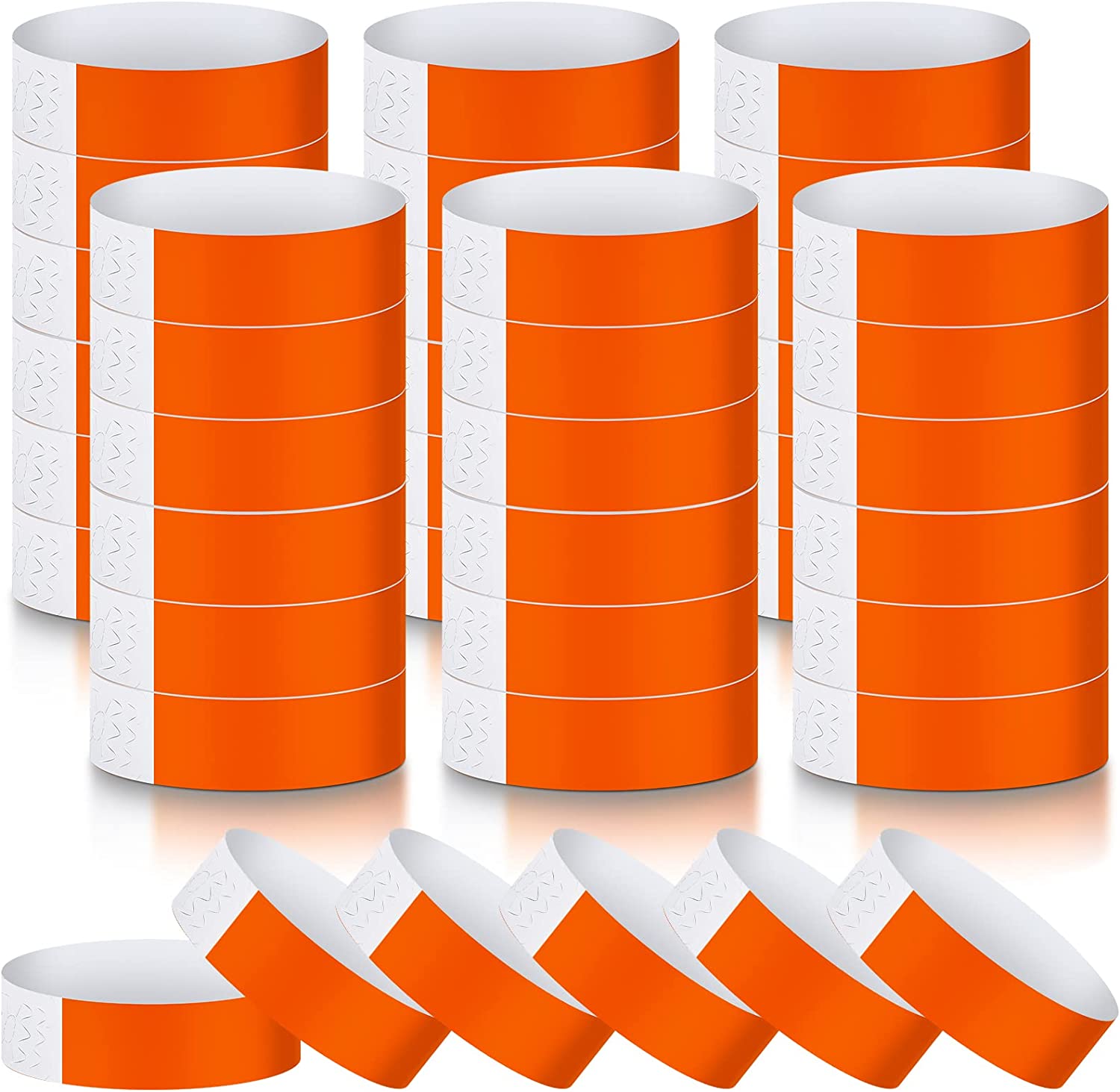 600 Packs Paper Wristbands for Events Neon Party Wristbands Colored