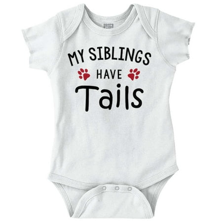 

Siblings Have Tails Animals Pets Newborn Baby Boy Girl Romper Brisco Brands