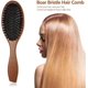 thumbnail image 2 of Cepillo de pelo de cerdas de jabalí natural, peine de masaje antiestático para el cuero cabelludo, cepillo de pelo de madera ovalado, mango de madera de haya JM, 2 of 5