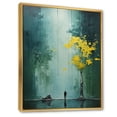 thumbnail image 2 of Designart "Emerald Canopy Bold Forest art painting V" Forest Floater Framed Canvas Art Print, 2 of 7