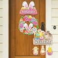 thumbnail image 5 of Holloyiver Happy Easter Spring Welcome Decor for Home Indoor Outdoor, Bunny Chick Eggs Door Sign Wall Door Hanger, Spring Easter Decorative Wooden Sign Wall Plaque Holiday Wreath Wall Decor, 5 of 5