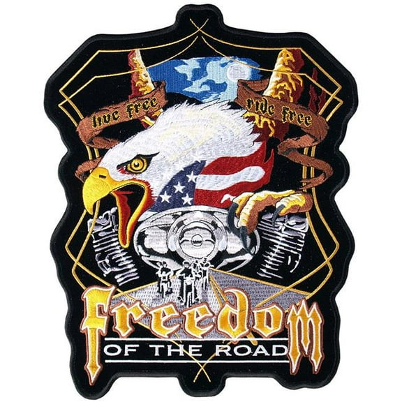 Hot Leathers PPA3957 Midnight Eagle Biker 9" x 11" Patch 9X11