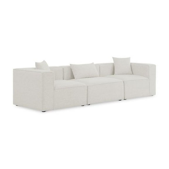 Meridian Furniture Cube Cream Durable Linen Modular Sofa