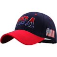 thumbnail image 1 of Gorra de béisbol unisex bordada con la bandera de Estados Unidos y América, de algodón, para hombres y mujeres, adolescentes JAMW Sencillez, 1 of 4