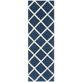thumbnail image 5 of SAFAVIEH Chatham Isaac Geometric Wool Area Rug, Dark Blue/Ivory, 6' x 9', 5 of 9