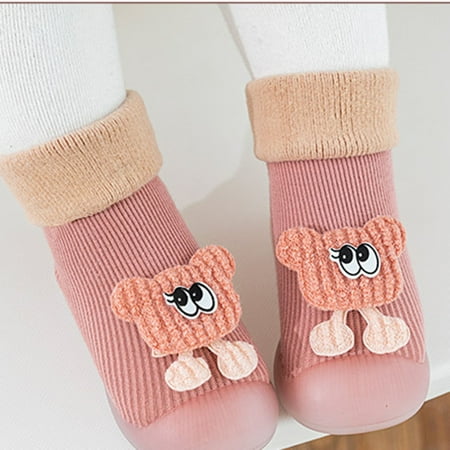 

Kiplyki Flash Deals Shoes for Kids Soft Bottom Autumn and Winter Non-slip Children Plus Velvet Thick Warm Floor Shoes