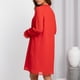 thumbnail image 3 of Vestido De Manga Larga Con Volantes, Cuello En V, Vestido Recto Con Vuelo, Corte Holgado, Recto, Elegante Para Ir De Compras. ANGGREK  No, 3 of 6