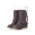 thumbnail image 3 of MAWCLOS Women Winter Boot Plush Lining Snow Boots Lace Up Slip Resistant Warm Shoes Round Toe Work Brown 9, 3 of 7