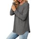 thumbnail image 2 of Blusas de Larga con Cuello Redondo para Mujer, Blusas Holgadas con Botones para Otoño e Invierno 2025. Gris Oscuro S, 2 of 10
