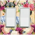thumbnail image 1 of Metal Light Switch Plate Cover Cute Chihuahua Floral Wedding Beige DOG023, 1 of 13